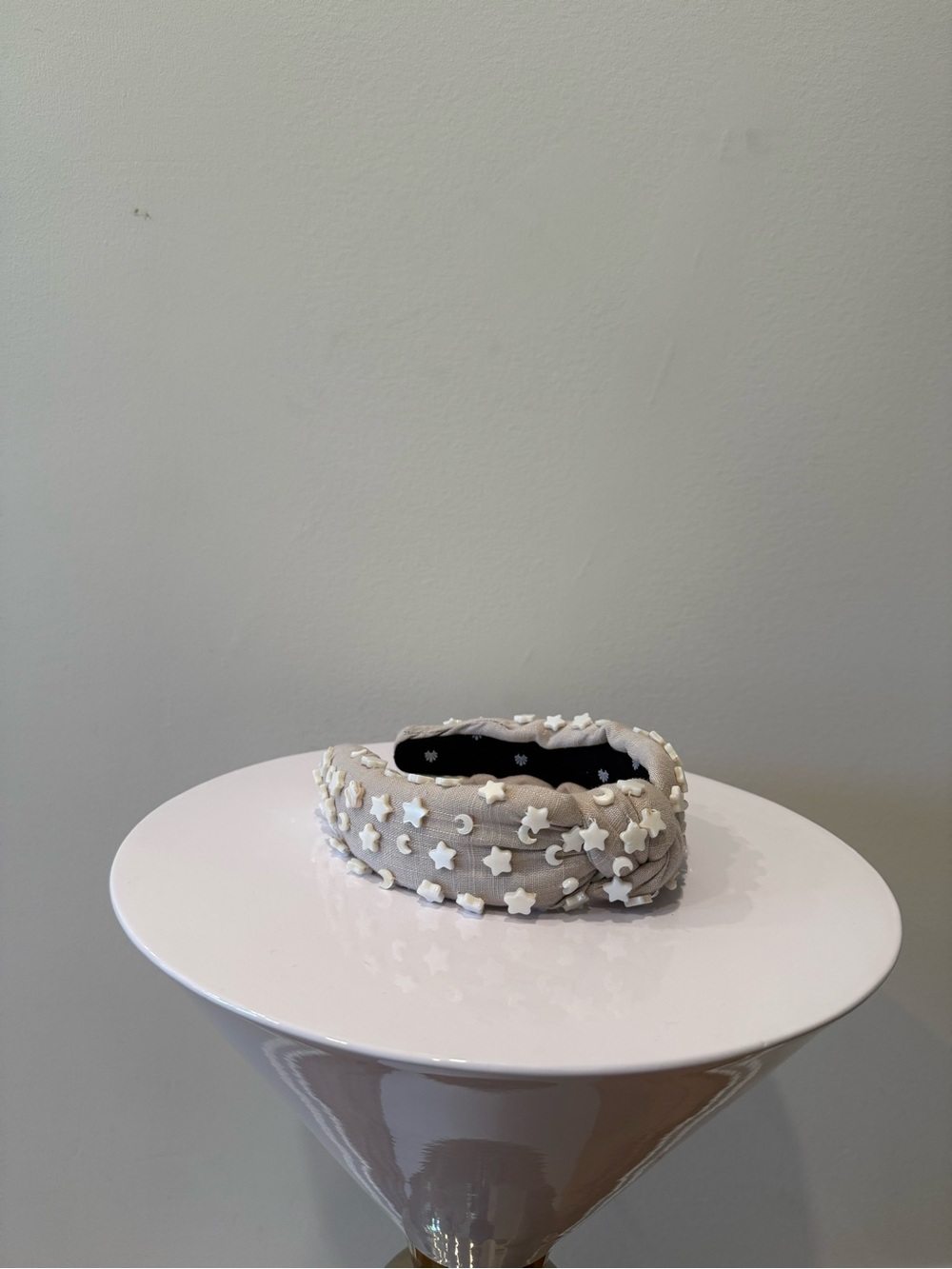 Lele Sadoughi Cream Star & Moon Padded Headband